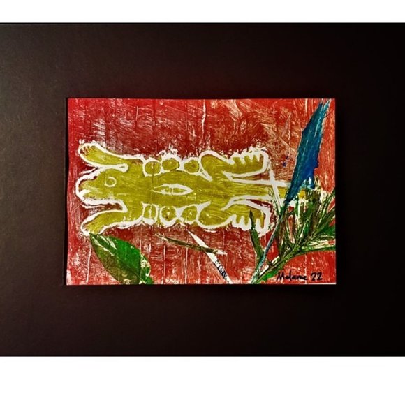Lizard Monoprint - Picture 5 of 5